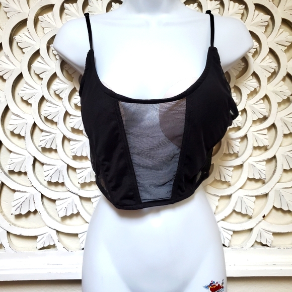 Sheer Corset Strappy Tank by Nasty Gal Collection NWT Size 12 - Picture 1 of 11